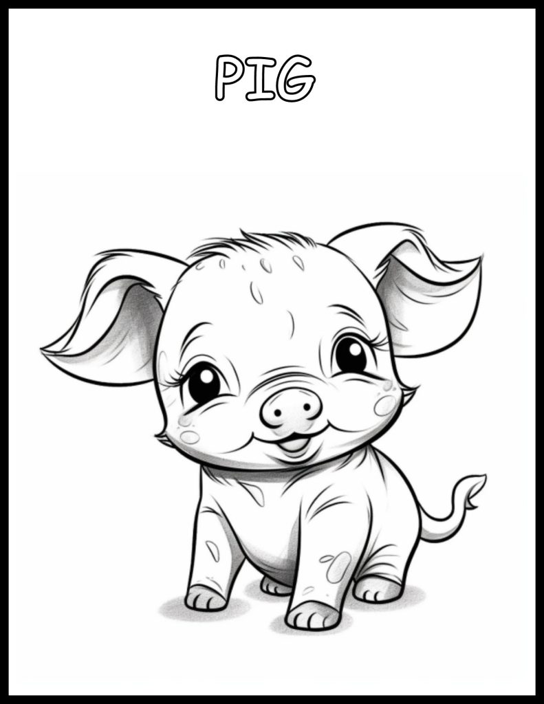 cute pig for coloring