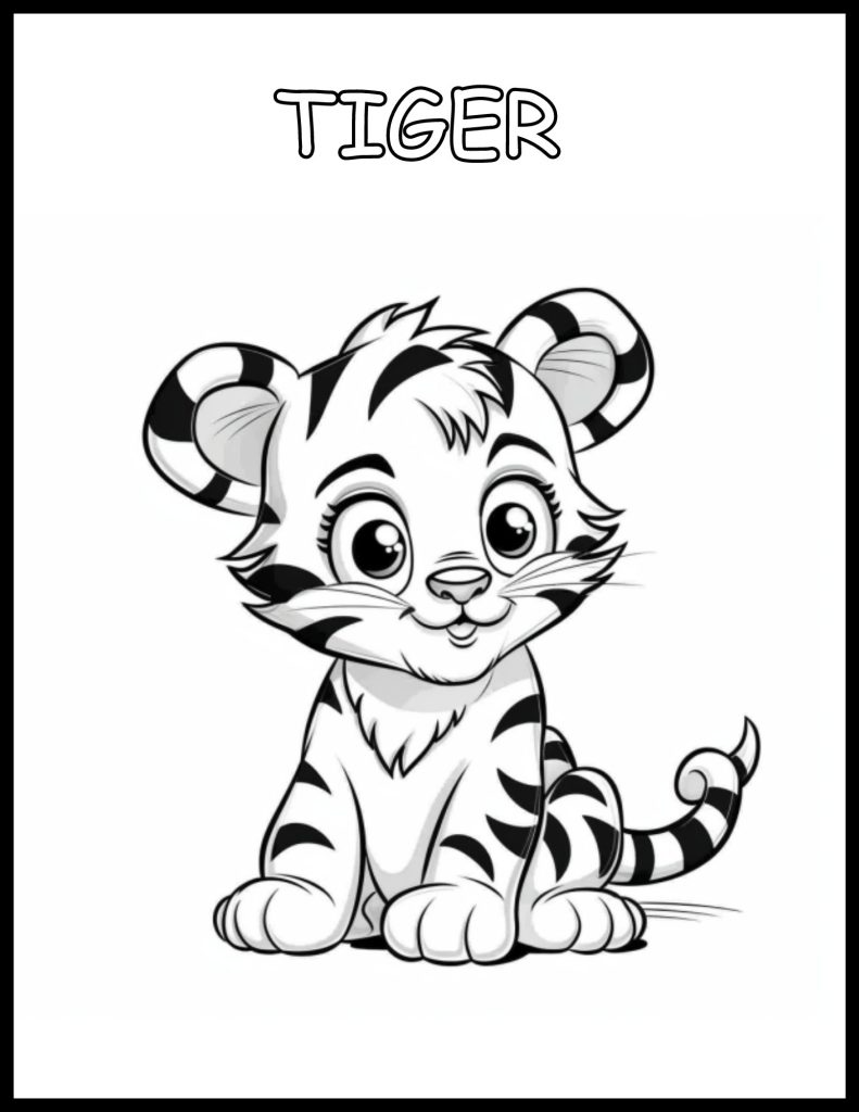 cute tiger coloring page